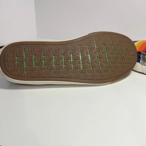 Sanuk Men's Multicolor Striped Canvas Slip-Ons with Green Insole - Picture 10 of 10